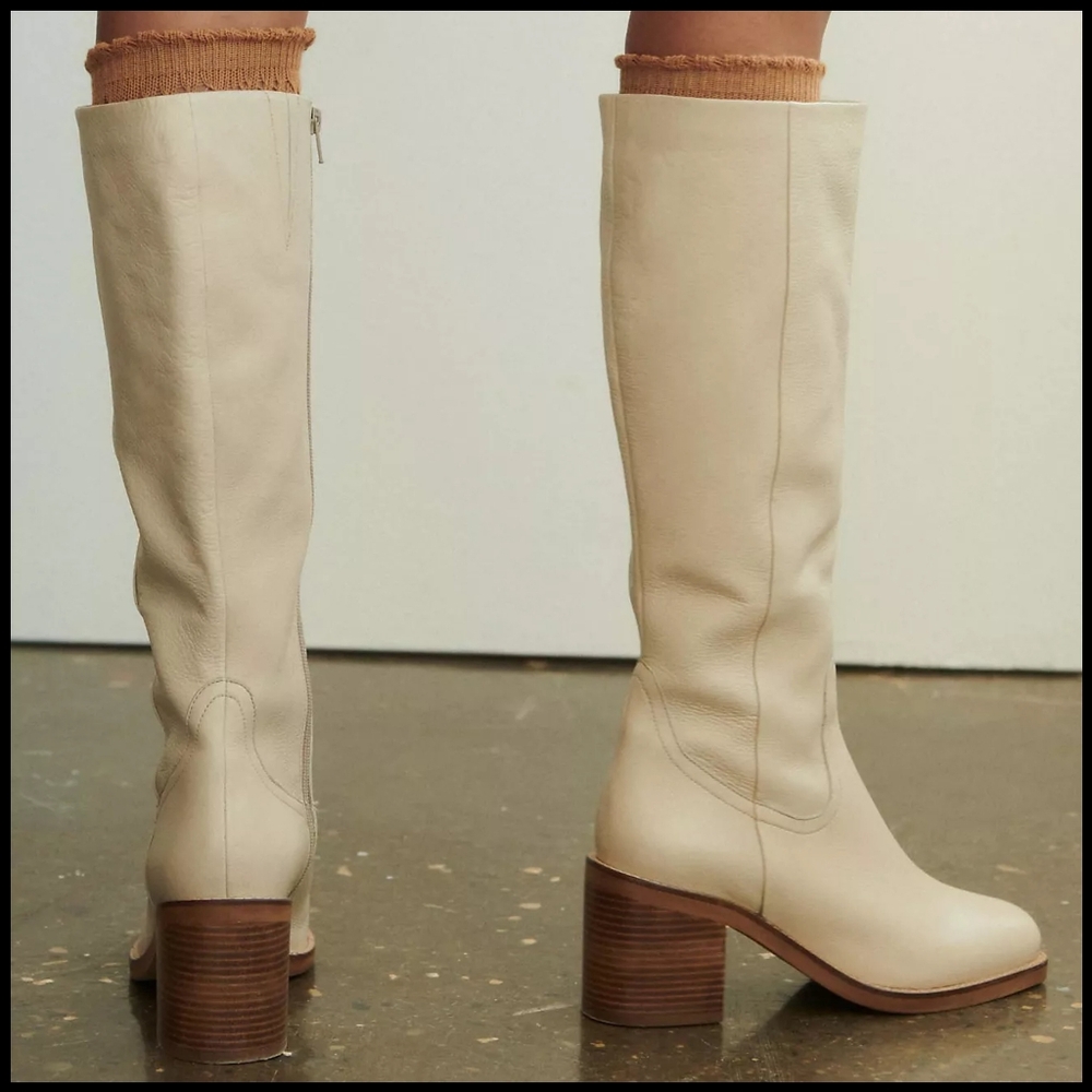 NWOT Anthropologie Seychelles Itinerary Boots in Cream SIZE 8 FITS LIKE 8.5